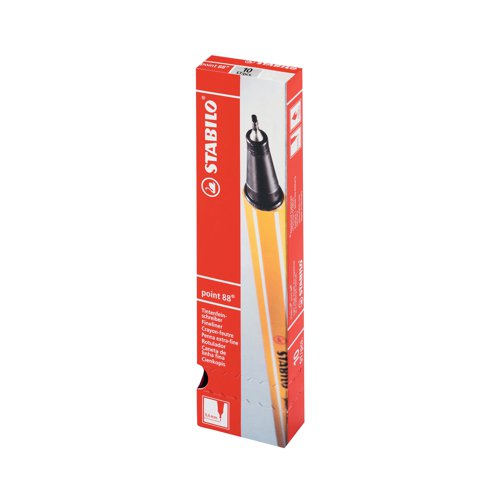 Stabilo Point 88 Fineliner Pen Black (Pack of 10) 88/46 - Stabilo - SS21747 - McArdle Computer and Office Supplies