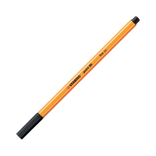 Stabilo point 88 is the perfect pen for fine writing, detailed colouring, underlining, marking and mind-mapping in the widest variety of colours. The iconic design and orange and white stripes of Stabilo point 88 are recognised around the world as a mark of quality and durability. The hexagonal shaped barrel makes this pen extremely comfortable to hold and the metal enclosed fine fibre tip is strong and durable and perfect for use with rulers and stencils. The 0.4mm line width of point 88 is extremely popular with writers who like a very fine nib and with sketchers, graphic artists and students. The huge variety of colours make it the perfect choice for intricate colouring, notetaking, mind-mapping and journaling and diaries. This pack contains 10 assorted colours.