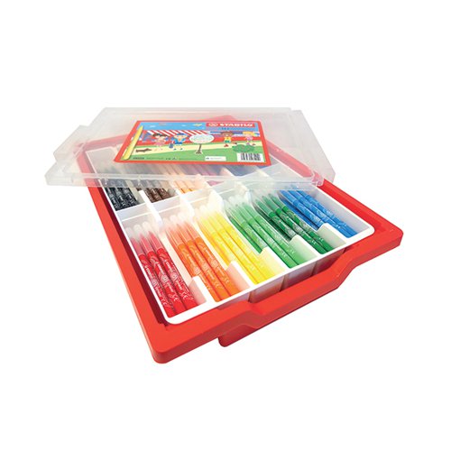 Stabilo Power Felt Tip Pens Classpack with Gratnell Tray Assorted (Pack of 144) F028144N