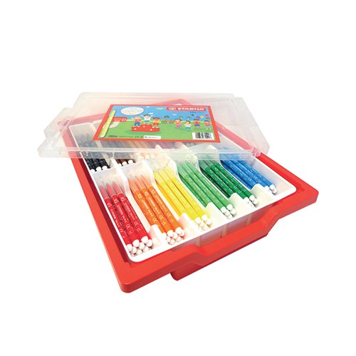 Stabilo Trio A-Z Felt Tip Colour Pens Classpack Gratnell Tray Assorted (Pack of 144) F378/144-04