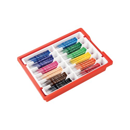 Stabilo Trio A-Z Felt Tip Colour Pens Classpack Gratnell Tray Assorted (Pack of 144) F378/144-04 Stabilo