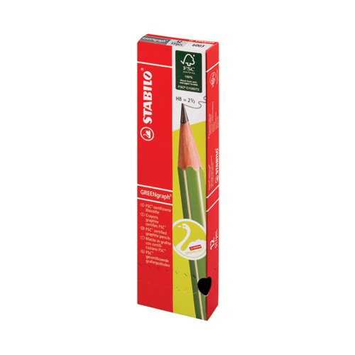 Stabilo GREENgraph Pencil Without Eraser HB (Pack of 12) 6003/HB