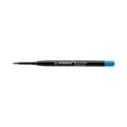 Stabilo pointball retractable ballpoint pen refills, containing fast flowing ink for a smooth writing experience. The environmentally friendly refills feature document-proof ink that will not fade. Supplied in a pack of 2 refills in blue.