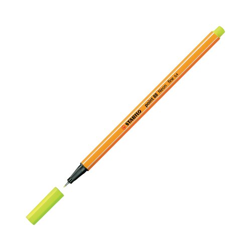 SS49345 Stabilo Point 88 Fineliner Pens Neon (Pack of 6) 88/6-1