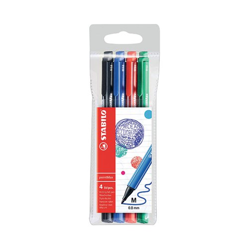 Stabilo PointMax Nylon Sign Pens Assorted (Pack of 4) 488/4