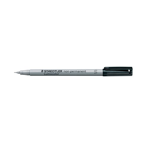These universal Lumocolor Pens are ideal for use on overhead projectors and almost all surfaces. The ink is water soluble and fast drying and can be wiped off film using a damp cloth. The polypropylene barrel and cap ensure a long service life and the nib guarantees a superfine 0.4mm line.