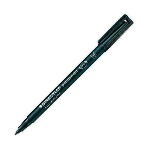 This premium Staedtler Lumocolour pen has been specially developed for use on overhead projection film for stylish presentations. This versatile pen is also suitable for use on a variety of other surfaces including glass, CDs, plastic, porcelain, wood and leather. The permanent ink is fast drying to avoid smudging and provides vibrant, high intensity colour. The medium 1.0mm tip is great for neat, legible writing, drawing, diagrams and more. This pack contains 10 black pens.