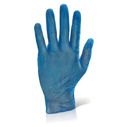 Click Vinyl Disposable Gloves Large Blue Pack of 100 VDGPFBL