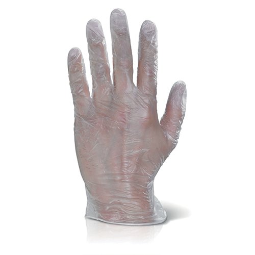 Beeswift Vinyl Powder Free Disposable Gloves (Pack of 1000) Clear S