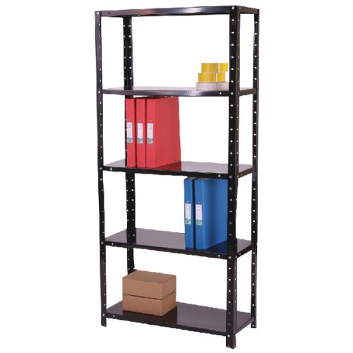 Storage Solutions Medium Duty Bolted 5-Shelf Unit D400mm Black ZZBS5BK180C09040
