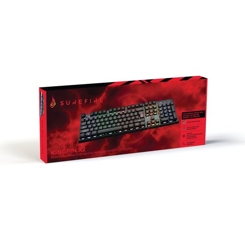 SureFire KingPin X2 Multimedia Metal RGB Gaming Keyboard 48707 Keyboards SUF48707
