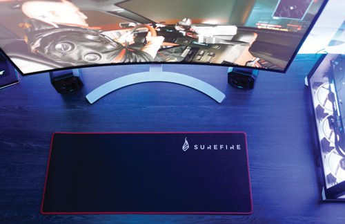 The SureFire Silent Flight Gaming Mouse Pad works with optical and laser mice sensors and is optimised for all sensitivity settings. The micro textured cloth surface provides balance of speed and control and the anti slip rubberized base guarantees grip. 680mm x 280mm.