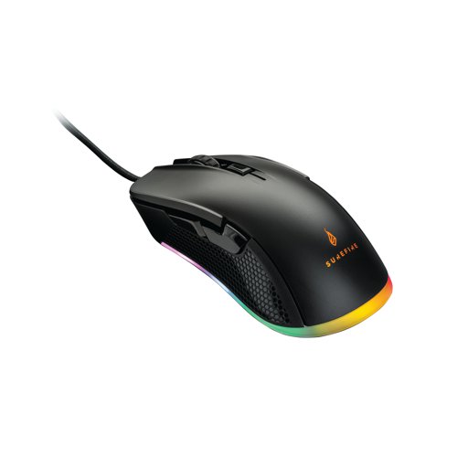 Super-fast and highly-sensitive, the SureFire Buzzard Claw Gaming Mouse delivers acute precision for gaming execution. With its 7000FPS sensor and an adjustable DPI of up to 7200, it delivers rapid response times and outstanding precision. Featuring an adjustable polling rate of up to 1000 Hz, it guarantees exceptional reactivity to set to the optimum level for any game and computer. The textured sides of the Buzzard Claw provide a secure grip and its advanced software configures to personal preference by programming the 6 buttons and assigning macros to save speed settings and light effects.