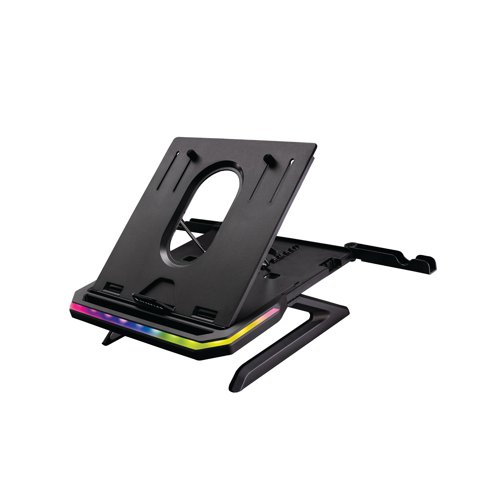 SUF48842 | The SureFire Portus X1 Gaming Laptop Stand has nine viewing angles which allows easy positioning of laptops, Macs or tablets for those long gaming sessions. Featuring foldable stand legs which raise the platform to two height levels for the perfect eye line while providing storage space for the keyboard and mouse underneath. No more hunching, neck stiffness, back pain, shoulder pain or eye strain, just lots of play in ergonomic comfort. Made from high quality ABS and metal, the Portus can support laptops up to 10kg (22lbs) and 10-17.3 inches in size.