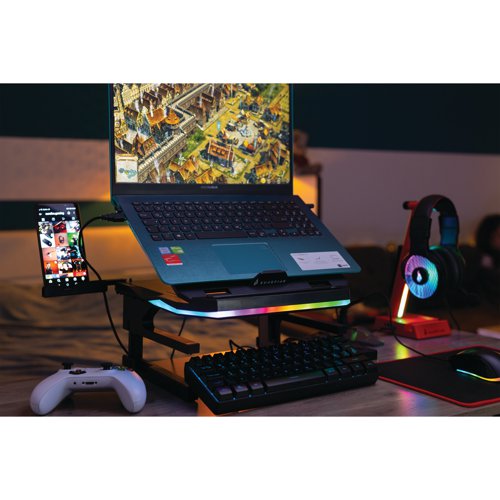 SureFire Portus X2 Multi-Function Gaming Laptop Stand Adjustable 48843 | SUF48843 | Verbatim