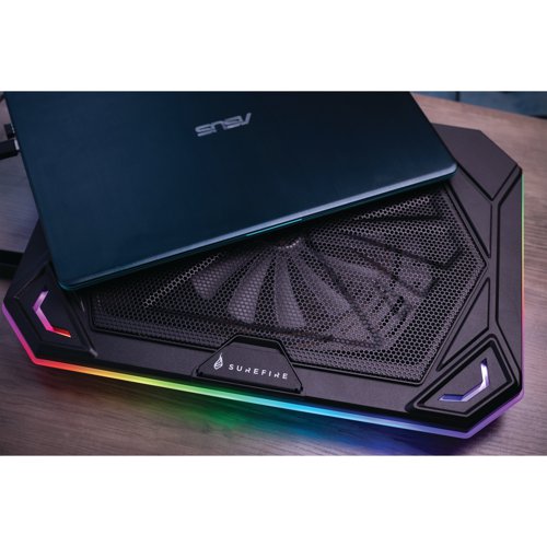 SureFire Bora X1 Gaming Laptop Cooling Pad with RGB 48844 SUF48844 Buy online at Office 5Star or contact us Tel 01594 810081 for assistance