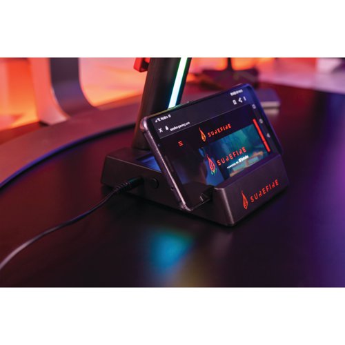 SureFire Vinson N1 Dual Balance Gaming RGB Headset Stand Black 48845 | SUF48845 | Verbatim