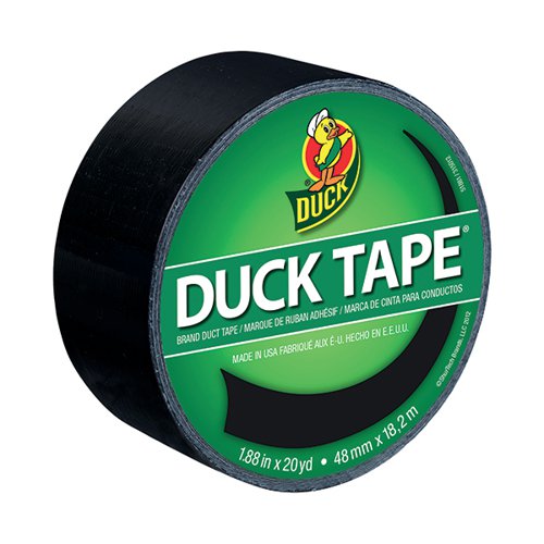 Ducktape Coloured Tape 48mmx18.2m Black (Pack of 6) 1265013