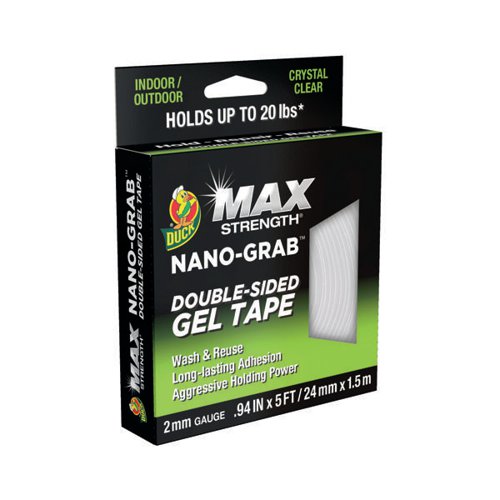 Ducktape Max Strength Nano Grab Double Sided Gel Tape 24mmx1.5m Clear (Pack of 6) 287264