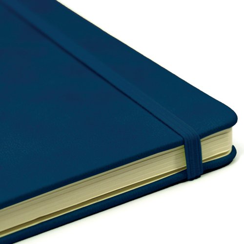 This executive A5 notebook from Silvine contains 160 pages made from premium, ivory paper. The quality 80gsm pages are ruled for neatness and the cover has a soft, luxurious feel. Featuring an elasticated closure, a ribbon to mark the page and a pocket for storing loose papers, this stylish notebook in Royal Blue adds a touch of class.