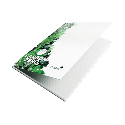 This high-quality climate friendly range, Silvine notebook contains 120 sewn pages of 80gsm paper, which are ruled for neatness. The Silvine casebound notebook comes with durable covers, which are both strong and stylish, displaying an attractive 'Carbon Zero' logo and imagery. This pack contains 1 x A4 notebook.