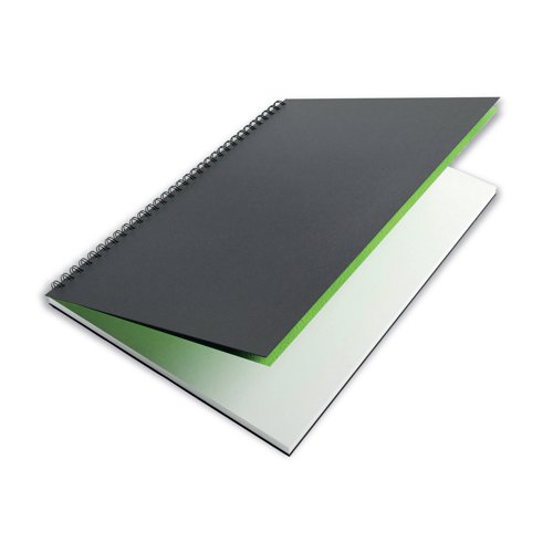 This British made, A3, portrait sketchbook contains 40 sheets (80 pages) of 150gsm, acid free, premium white, recycled cartridge paper. The medium surface makes it suitable for all types of media. Encased in a sturdy, black, hardback cover with a 'soft touch' laminated finish, the notebook is both durable and easy to clean. The paper is sized for wet strength, making it more resistant to bleed through and suitable for a variety of techniques. The large twin wire binding allows the sketchbook to lay flat whilst working and offers space for the sketchbook to expand as it fills with creations. Sourced from sustainable forests, this climate friendly notebook is the perfect choice for anyone looking to be more conscious about the environment.