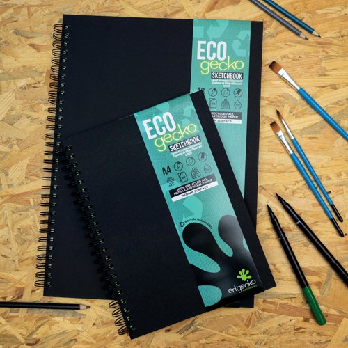 Eco Gecko All Media Wirebound Sketchbook Portrait 40 Sheet A4 GECRE102 Art Pads & Paper SV00419
