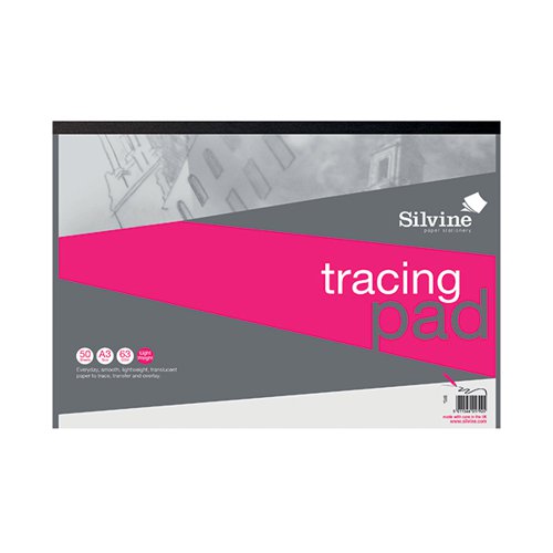 SV01792 | This A3 everyday tracing pad is ideal for use by students, technical drawers, artists and designers. The strong, translucent 63gsm paper allows you to see the lines underneath but is strong enough not to tear easily. You can use either pen or pencil on this smooth, lightweight tracing paper.