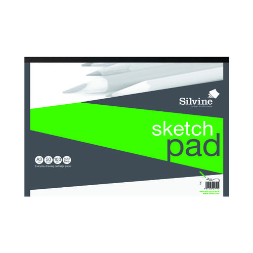 Silvine Drawing Pad Acid Free Cartridge Paper 50 Sheets A3 475