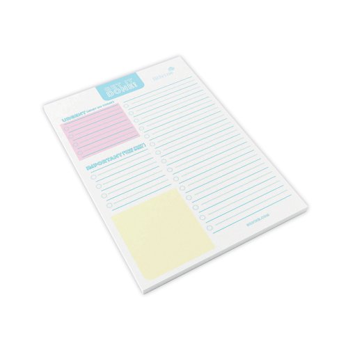Keep track of tasks and appointments with this handy 'Things to Do' desk pad. The coverless, tear away pad has space for weekly tasks with dedicated 'Important' and 'Urgent' sections for those more pressing tasks. The pad features 60 pre-printed sheets, each measuring 210 x 148mm. The coverless pad is glue bound for easy tear-off of pages, week after week, while working through important tasks. The A5 pad fits on any home or office desk and is ideal for scheduling all tasks, whether large or small. Designed to combine structure and flexibility, the Luxpad by Silvine is a stylish and practical addition to the desktop.