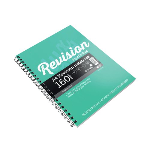 Silvine Wirebound Revision Notebook 160 Pages Green (Pack of 5) EX751