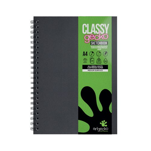 Classy Gecko All Media Wirebound Sketchbook Portrait 40Sheet A4 GEC102 SV03577 Buy online at Office 5Star or contact us Tel 01594 810081 for assistance
