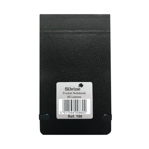 SV40860 Silvine Elasticated Pocket Notebook 82x127mm (Pack of 12) 190