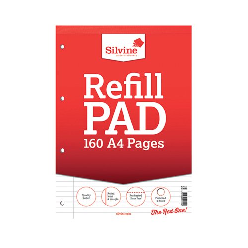 Silvine Ruled Headbound Refill Pad A4 160 Pages (Pack of 6) A4RPFM