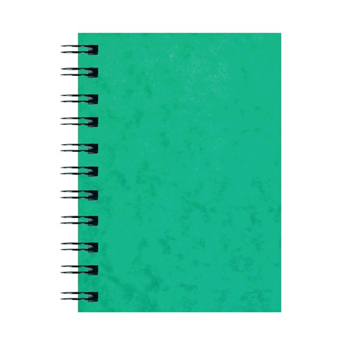 Silvine Luxpad A6 Wirebound Notebook Sidebound 80g Ruled 200 Pg Green SPA6 [Pack 12]