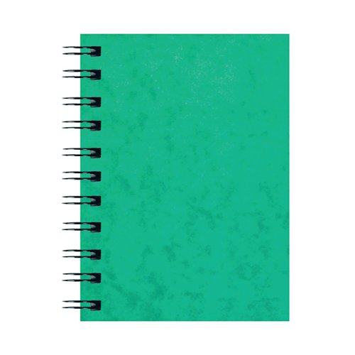 This premium notebook from Silvine contains 192 pages of quality 75gsm paper, with a twin wire binding that allows the notebook to lie flat. The pages are ruled feint for neatness and the notebook comes with stiff, green pressboard covers for durability. This pack contains 12 x A6 notebooks.