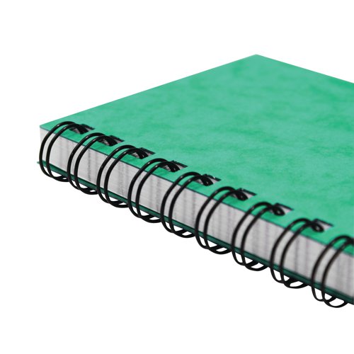 This premium notebook from Silvine contains 192 pages of quality 75gsm paper, with a twin wire binding that allows the notebook to lie flat. The pages are ruled feint for neatness and the notebook comes with stiff, green pressboard covers for durability. This pack contains 12 x A6 notebooks.
