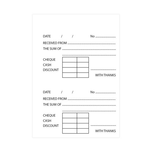 This Silvine Duplicate Receipt Book allows you to make 100 duplicate cash receipts to help you keep track of financial transactions. The gummed receipt book allows you to make an exact carbon copy for detailed, accurate records. Each book measures 105x148mm. This pack contains 12 books.