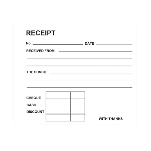 Silvine Carbonless Duplicate Receipt Book 102x127mm (Pack of 12) 720-T - SV42371