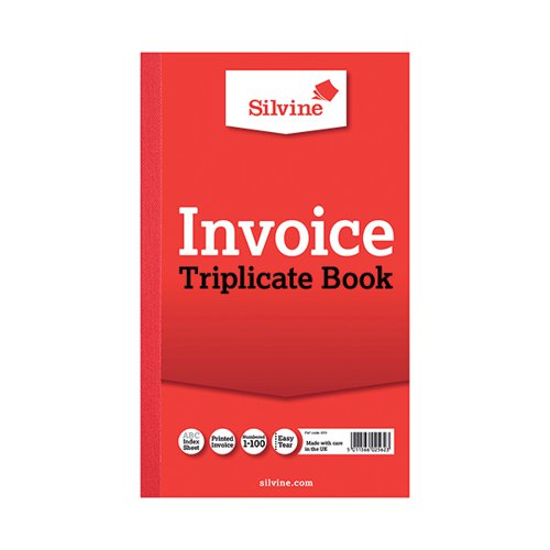 Silvine Triplicate Invoice Book 210x127mm (Pack of 6) 619 - SV42562