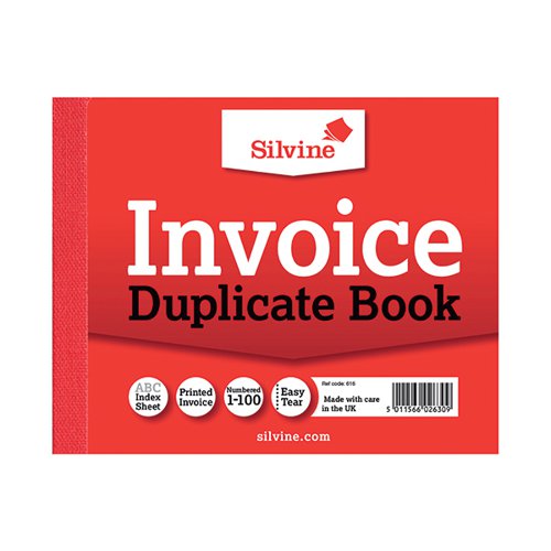 Silvine Duplicate Invoice Book 102x127mm (Pack of 12) 616