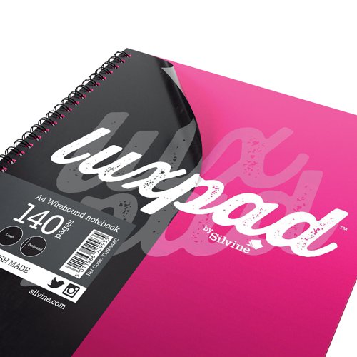 This quality notebook from Silvine has a hardback casebound cover in assorted pink, blue and black. The notebook contains 140 pages of quality lined paper with a durable twin wire binding, which allows the notebook to lie flat. The pages are also perforated for easy removal, allowing you to share your notes. This pack contains 6 x A4 notebooks.