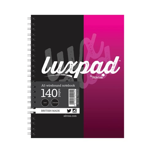Silvine Luxpad Hardback Wirebound Notebook A5 (Pack of 12) THBA5AC Notebooks SV42994