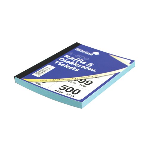 These Cloakroom and Raffle Tickets are made from 100% recycled paper and are numbered 1 to 500. Each ticket has an additional 8-character security code for correctly matching tickets. The tickets are perforated for easy removal from the book and come in 6 assorted colours. This pack contains 12 books.