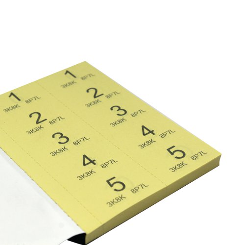 These Cloakroom and Raffle Tickets are made from 100% recycled paper and are numbered 1 to 500. Each ticket has an additional 8-character security code for correctly matching tickets. The tickets are perforated for easy removal from the book and come in 6 assorted colours. This pack contains 12 books.