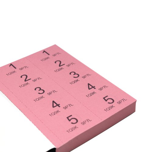 These Cloakroom and Raffle Tickets are made from 100% recycled paper and are numbered 1 to 1000. Each ticket has an additional 8-character security code for correctly matching tickets. The tickets are perforated for easy removal from the book and come in 6 assorted colours (white, blue, pink, green and buff). This pack contains 6 books.