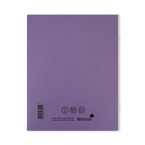 Silvine Exercise Book Ruled 229x178mm Purple (Pack of 10) EX100 - Sinclairs - SV43501 - McArdle Computer and Office Supplies