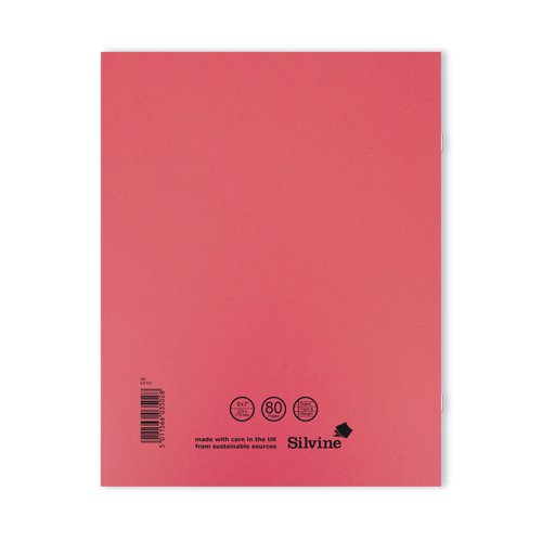 SV43502 Silvine Exercise Book Ruled 229x178mm Red (Pack of 10) EX101
