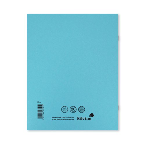Silvine Exercise Book Ruled 229x178mm Blue (Pack of 10) EX104 - Sinclairs - SV43505 - McArdle Computer and Office Supplies