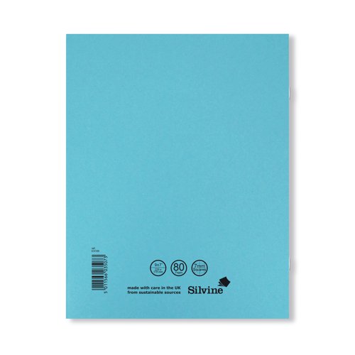 SV43507 Silvine Exercise Book 7mm Squares 229x178mm Blue (Pack of 10) EX106